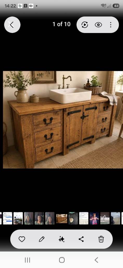 Rustic farmhouse style wood  unit- Good Condition
