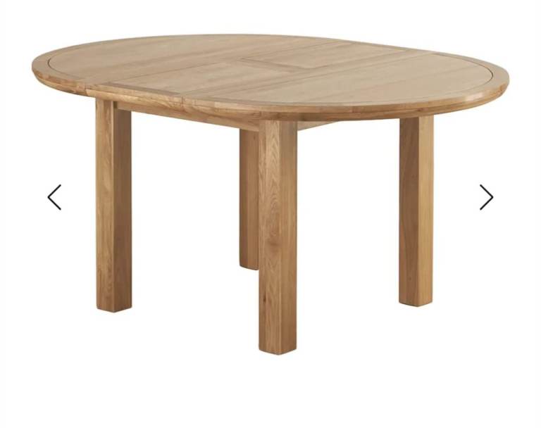 Solid Oak Extending Dining Table and 4 Chairs 