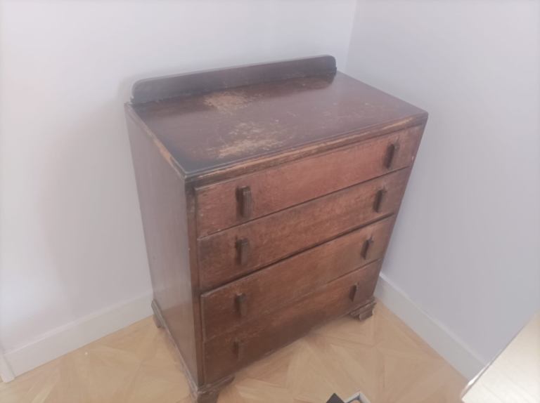Wooden Chest of Drawers – 4 Drawers, Fair Condition