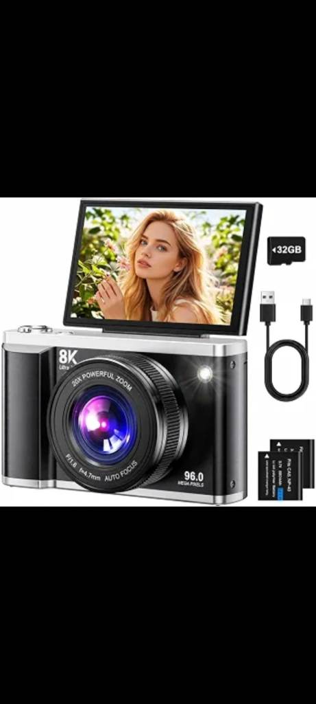 New 8K Ultra HD Digital Camera with 96MP and 20X Zoom