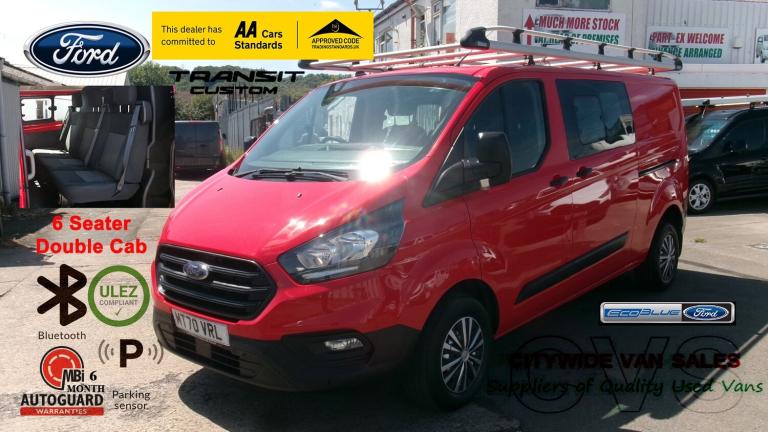 2021 Ford Transit Custom 2.0 EcoBlue 105ps Low Roof 6 Seater Double Cab Leader Van PANEL VAN Dies...
