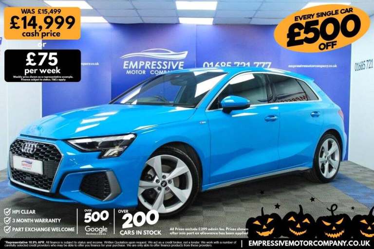 2021 66 AUDI A3 1.5 TFSI 35 S LINE SPORTBACK 5DR PETROL MANUAL EURO 6 (S/S) (150