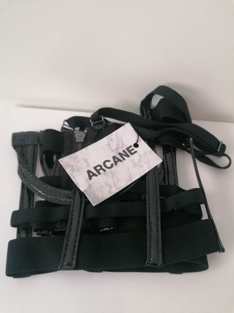 Harness bustier- Black- Leather- New