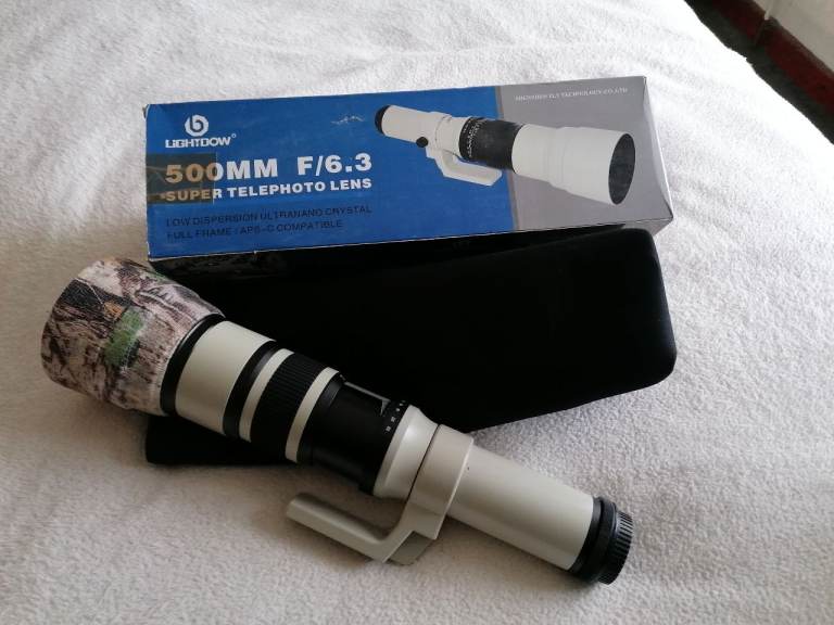 Price drop! Lightdow 500mm f6.3 manual telephoto lens for canon ef, and 2x teleconverter. 