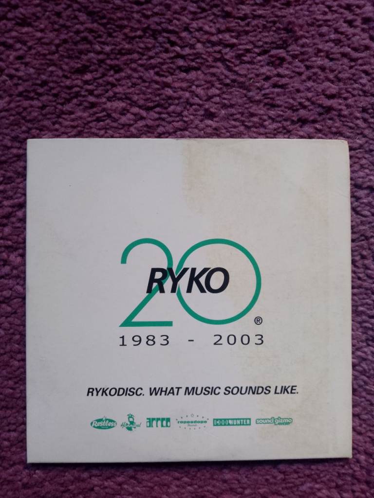 RYKO 20 -  promo cd - CAT #RCD10646 - 1983 TO 2003