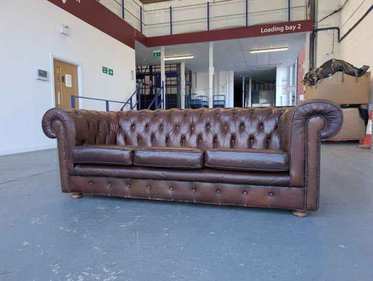 Leather chesterfield 3 seater sofa delivery 
