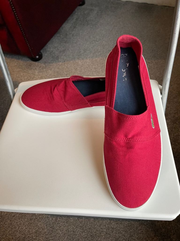 image for Lacoste Marice Leisure Smart Canvas Mens Summer Sneakers in Red Size 10 UK