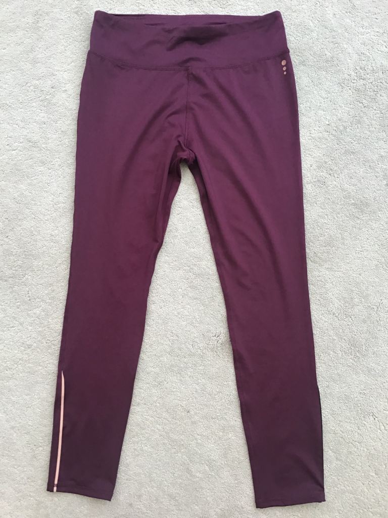 Brand New ‘Tu’ Women’s Sports Workout Fitness Leggings, Burgundy, UK 14