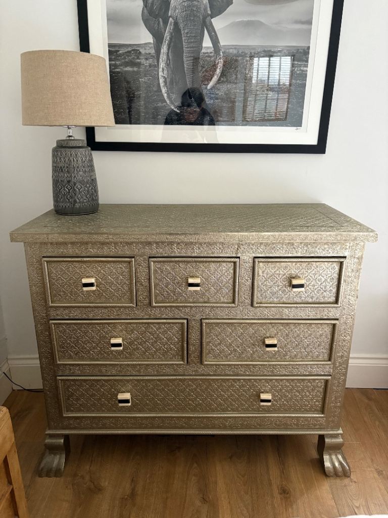 Silver Chest of Drawers / Dresser 