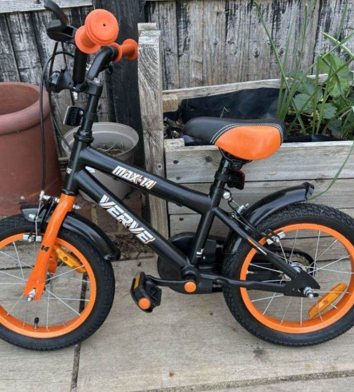 VERVE MAX-14 Kids Bike – Black and Orange, Good Condition