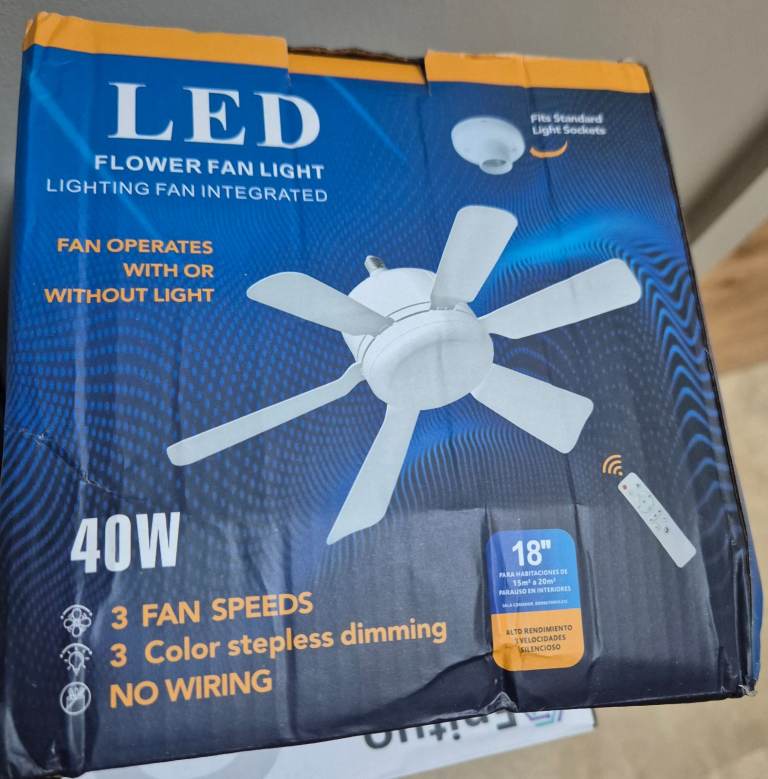 New LED Flower Fan Light - Integrated Lighting Fan 40W