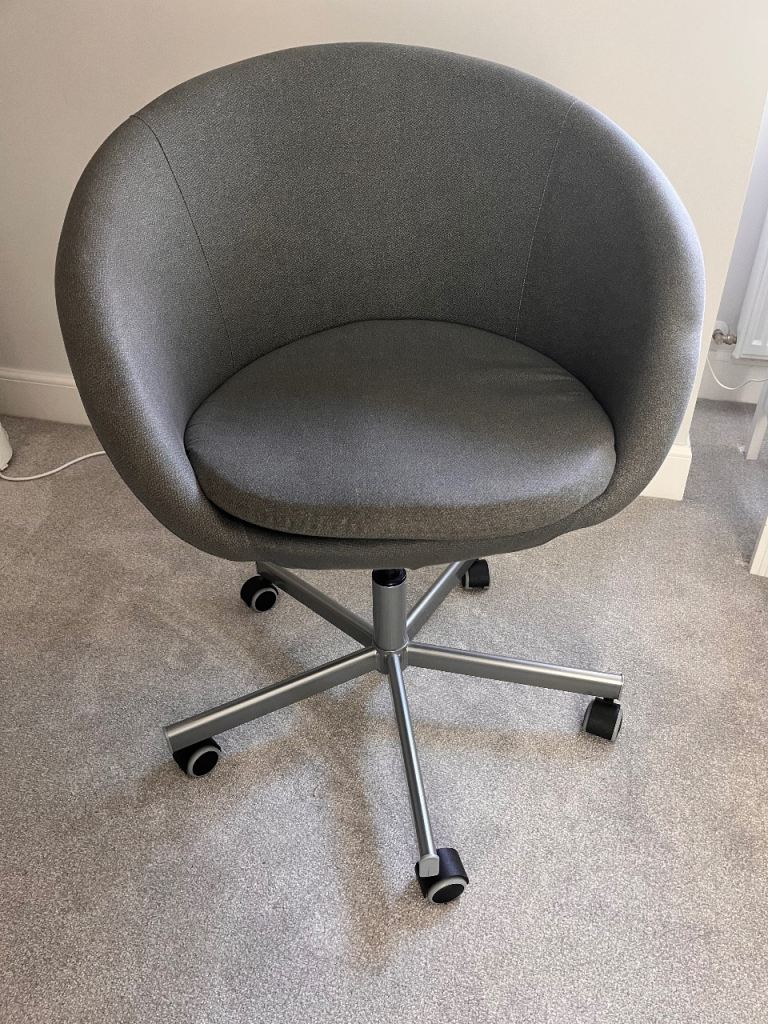 Ikea SKRUVSTA Grey Swivel Office Chair with Wheels  – Good Condition