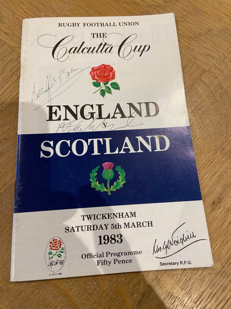 Rugby Programme Signed Autographed England v Scotland 1983