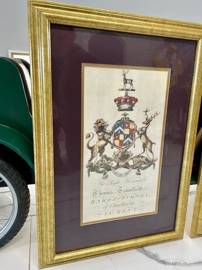 Framed Coat of Arms of Thomas Townshend, 1st Viscount Sydney (Baron Sydney of Chislehurst, Kent)