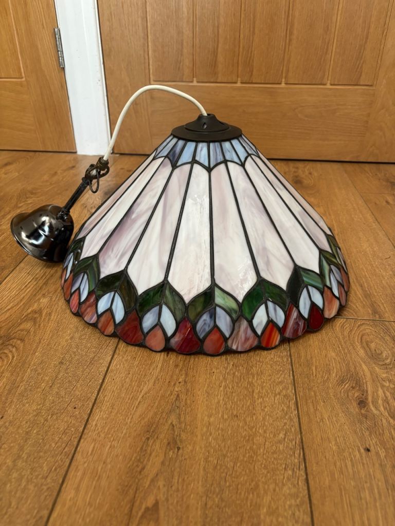 4 Tiffany style glass ceiling light shade. 3 of the large and 1 of the small.