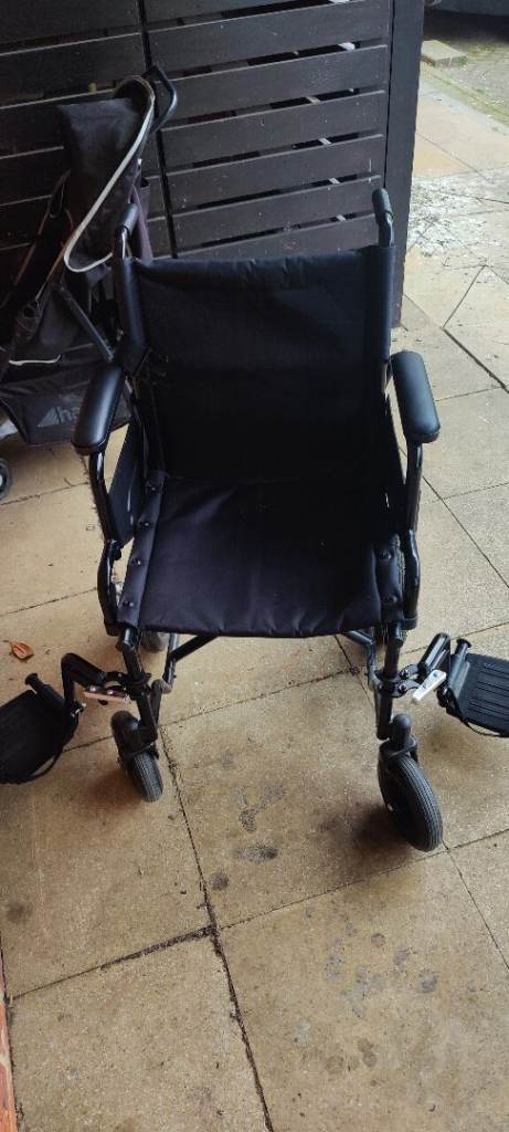 Black Manual Wheelchair and Foldable