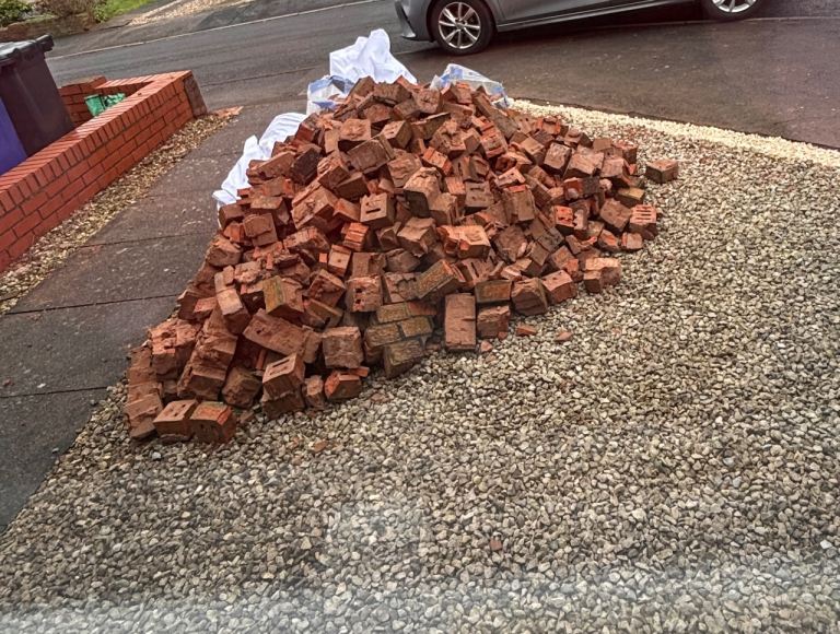Pile of brick pieces 