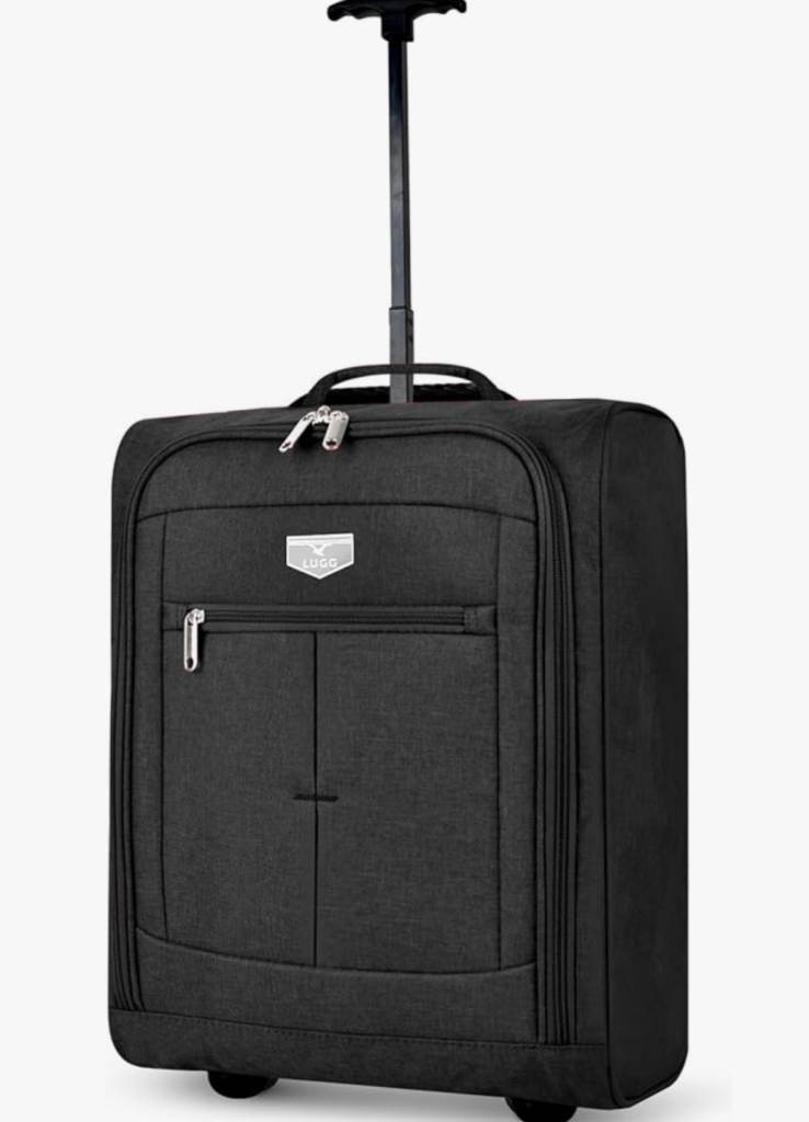 A new still packed  large soft cabin bag with lots of storage and it has 2 wheels 