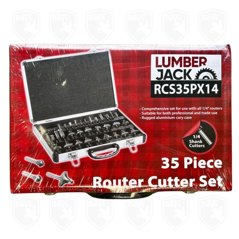 Lumberjack Router Bit Set 35pc 1/4" Shank Professional Woodworking Tools