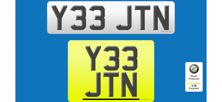 Y33 JTN private cherished personal personalised registration plate number