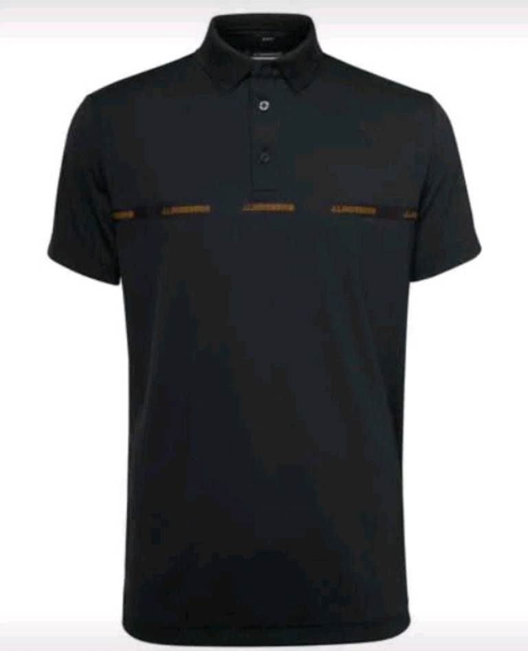 J.LINDEBERG FW22 MEN CHAD SLIM FIT POLO. SIZE: M, BLACK