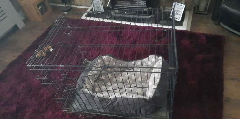 Large dog crate 95cms in length 2 opening doors