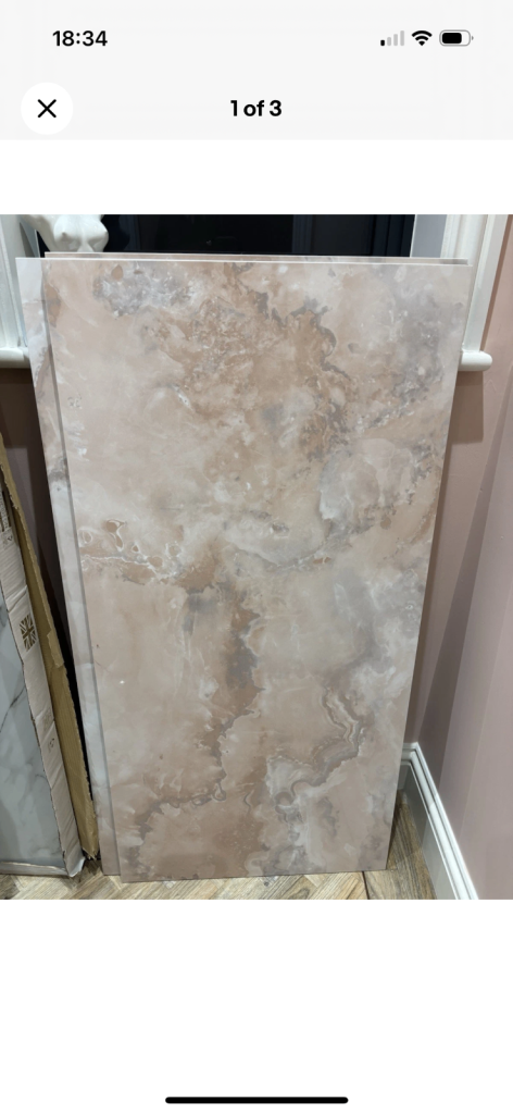 Pink marble effect wall or floor tiles 