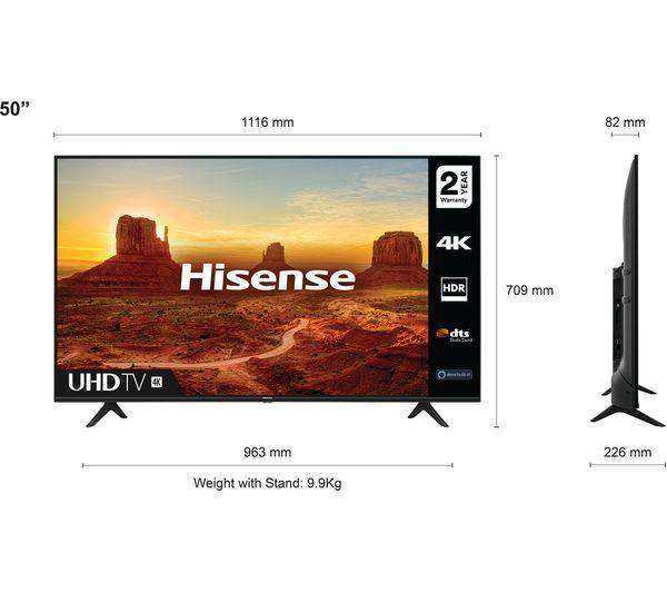 Hisense 50A7100FTUK 50-inch 4K UHD Smart TV – Good Condition