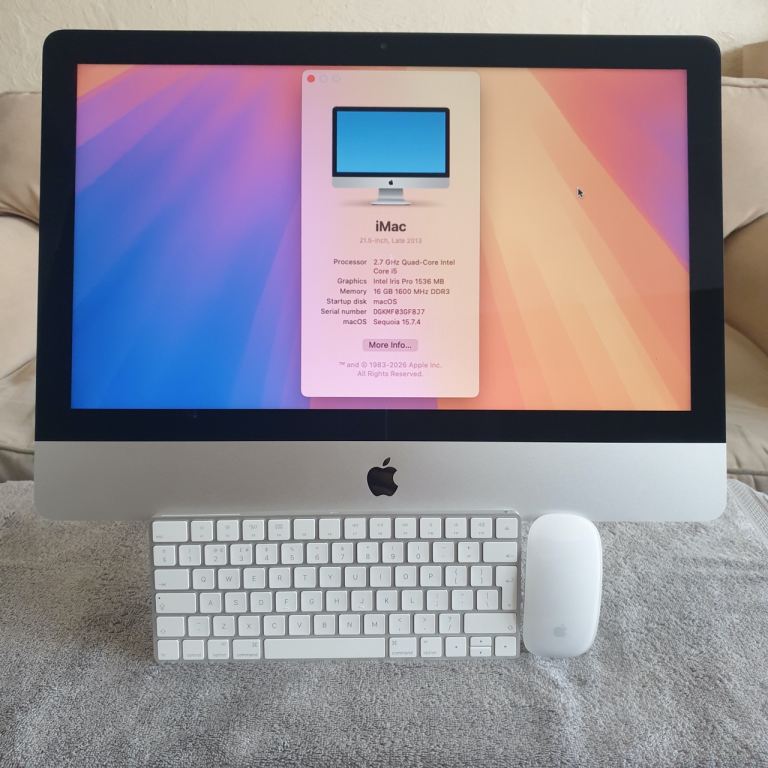  iMac - Excellent Condition, Apple Mouse/Keyboard, macOS Sequoia, Windows 10, MS Office 