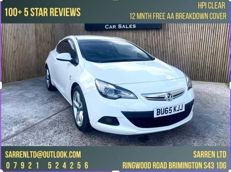 2015 Vauxhall Astra GTC 1.4T 16V Sport 3dr HATCHBACK PETROL Manual