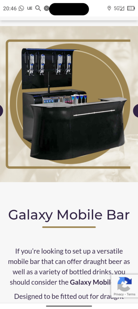 Mobile bar on wheels