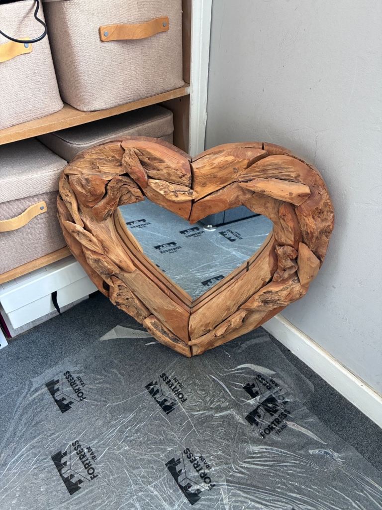 Heart Shaped Driftwood Mirror