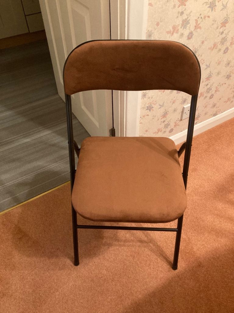 NewBrown Velvet Folding Chair - Space Saver