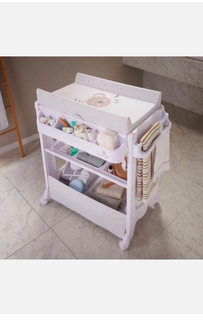 Babylo Bath and Padded Baby Changing Table Koala Green with Storage