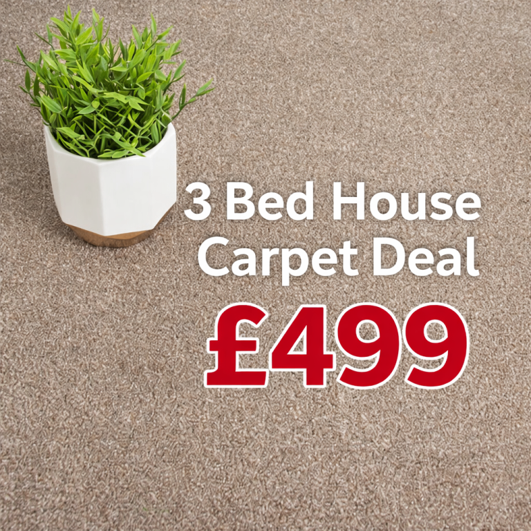 3 Bedroom House Carpet Deal – Living Room, Hallway, Stairs & Bedrooms Included – Free Measure