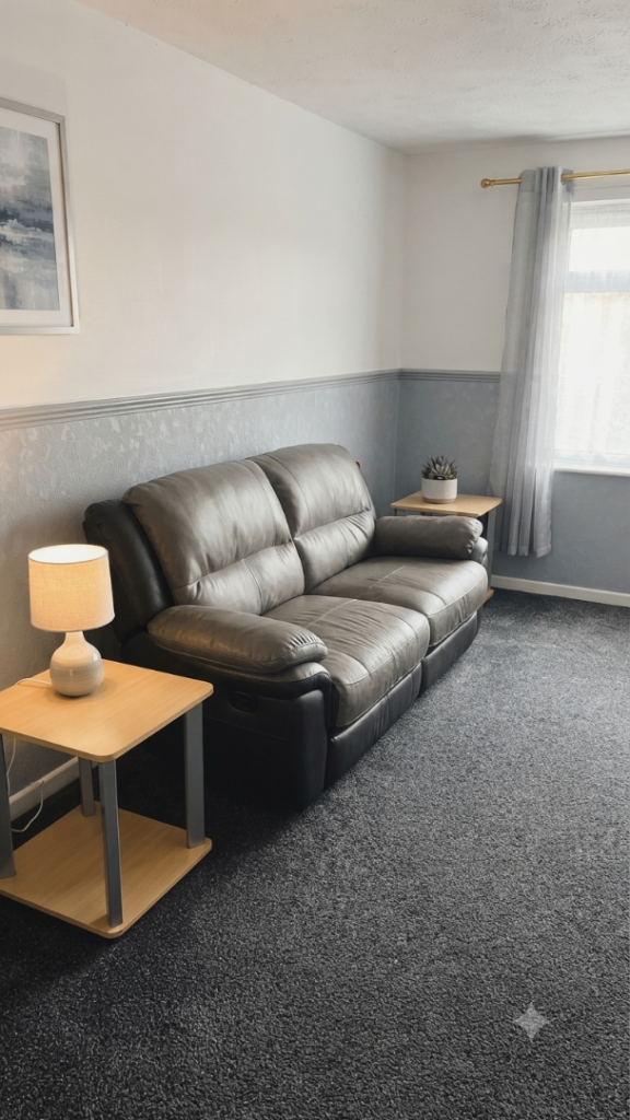 Comfortable Brown Two-Seater Sofa – Good Condition