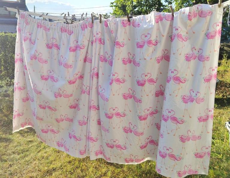 Laura Ashley Blackout Flamingo Curtains 100" X 53" Drop - Kemnay