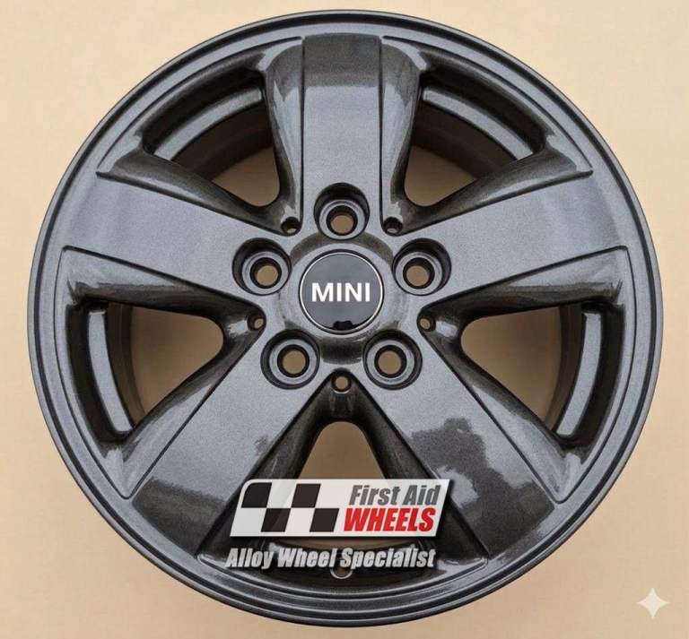 R670AD Swap MINI COOPER / ONE 4X 15'' GENUINE 492 HELI SPOKE DARK ANTHRACITE GREY ALLOY WHEELS