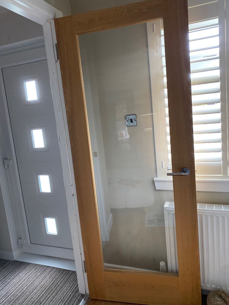 Oak Internal Door with Clear Glass Panel