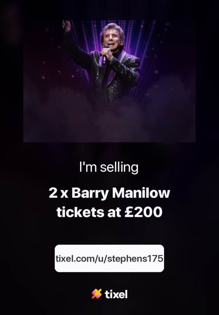 Pair of Barry Manilow Concert Ticket⁹s - £240