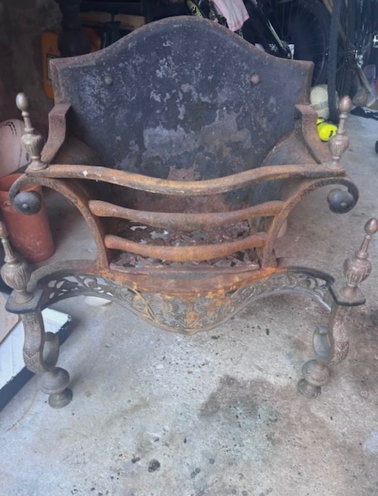 Cast iron and brass fire basket grate SOLD Waiting for collection 