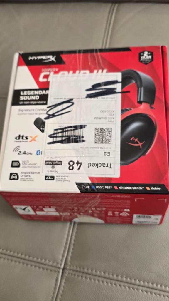 HyperX Cloud III Wireless Gaming Headset - Black/Red, As Good As New