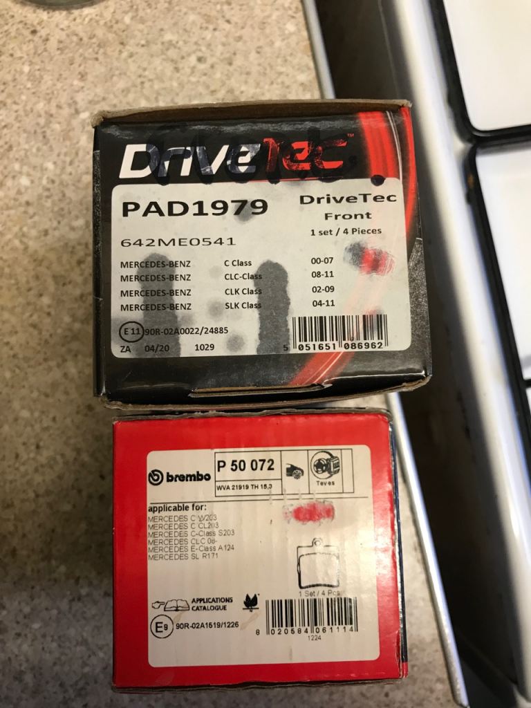 Brake pads front and rear c class