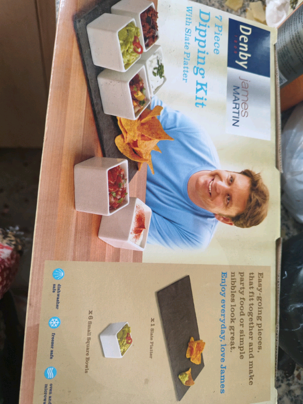 New James Martin dipping set with slate platter