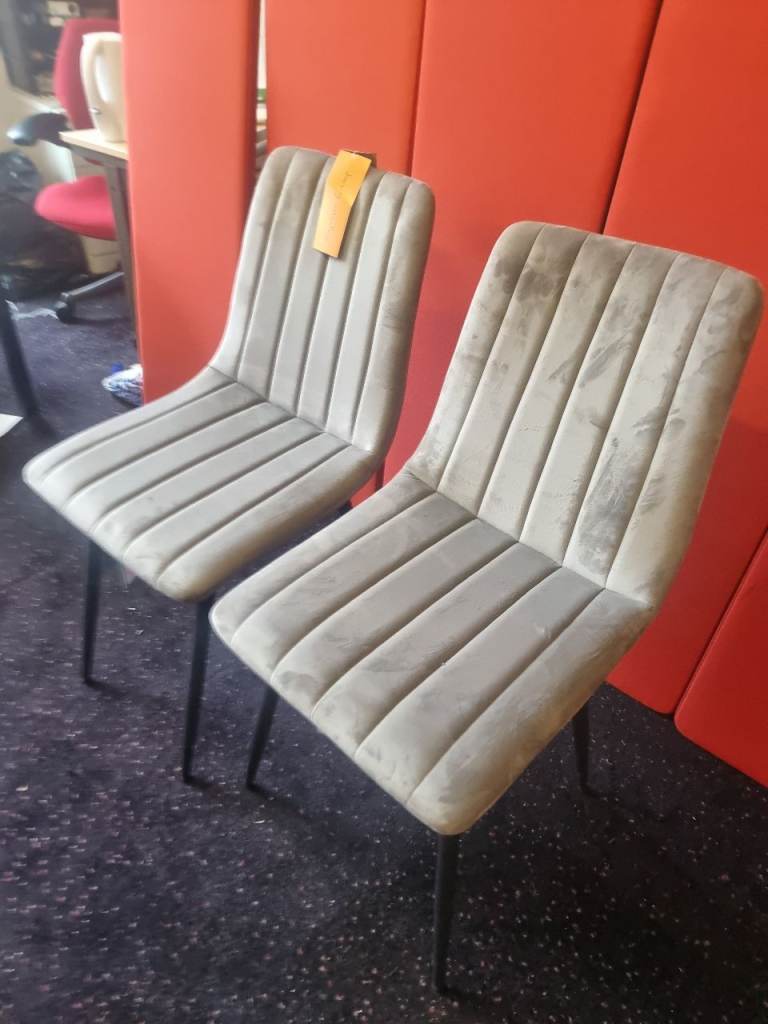 New 2 Wayfair Grey Velvet Dining Chairs Expresso Living Dining Chairs 