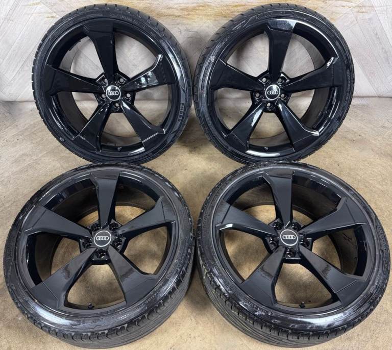 20'' GENUINE AUDI A5 S LINE S5 ROTOR BLACK EDITION ALLOY WHEELS ALLOYS TYRES