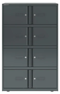 2 x Bisley Lodge Lockers (Dark Grey) – Secure Office Storage – 12 Compartments Total