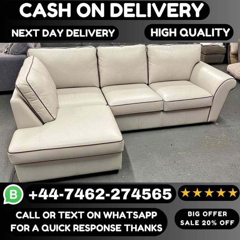 Brand New Dylan Leather Corner or 3+2 Seater Sofas – Available Now