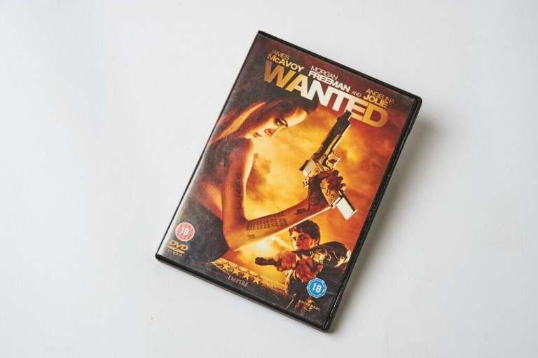 DVD - WANTED - Starring Morgan Freeman and Angelina Jolie.