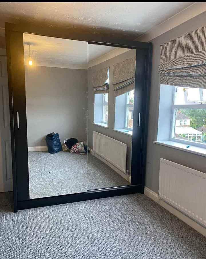 Sliding Doors Wardrobe !!! Berlin Wardrobe 120/150/180 cm Wardrobe ~ COD¬¬ INBOX FOR DETAIL